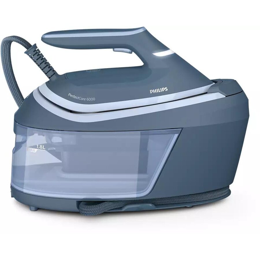 Oferte la Statie de Calcat Cu Abur PerfectCare Seria 6000 PSG6042/20 2400W 8x Bari 130g/min Jet Abur 550g Talpa SteamGlide Advanced Rezervor Apa 1.8l  Albastru