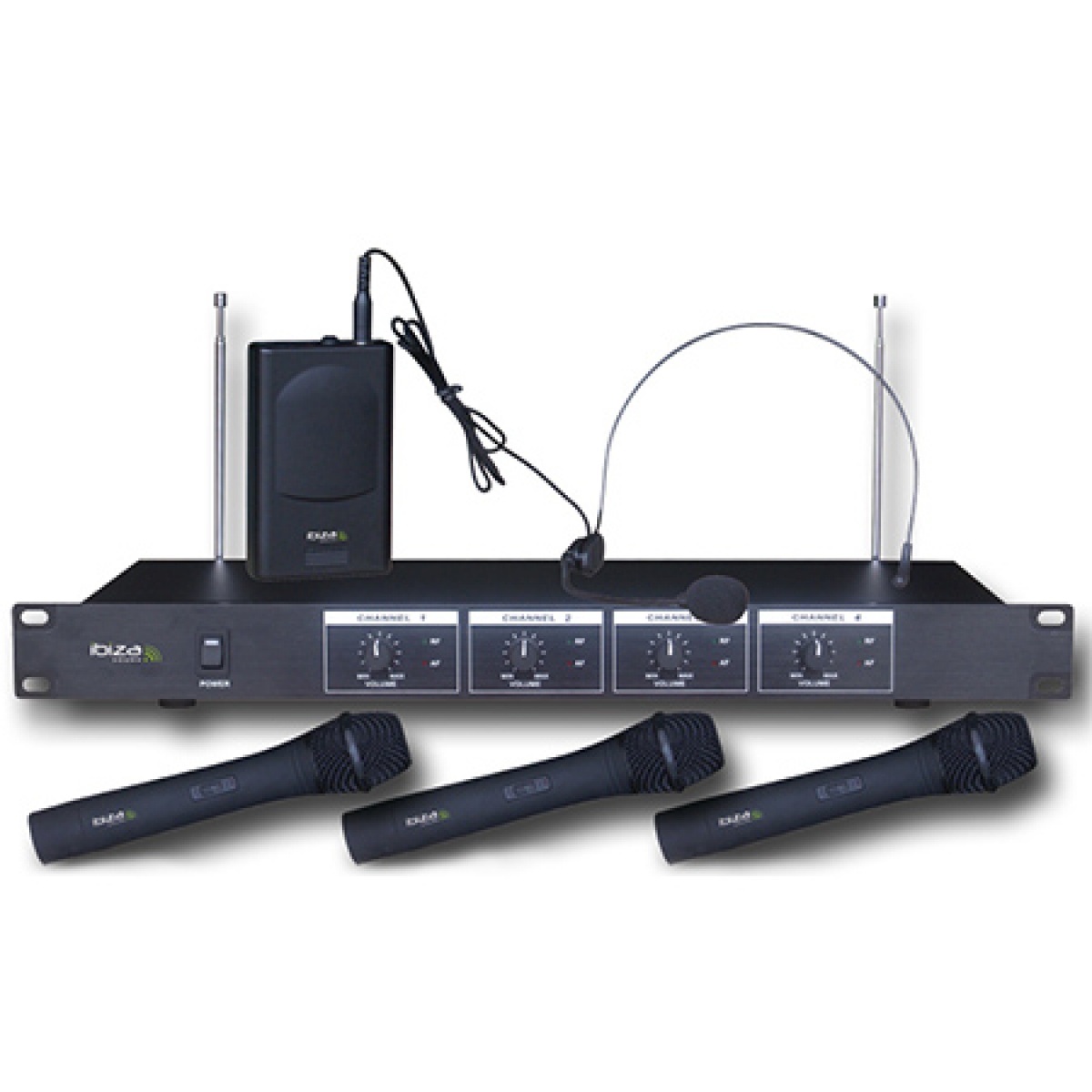 Oferte la Microfon SET 4 MICROFOANE WIRELESS( 3 MANA + 1 CASCA) IBIZA