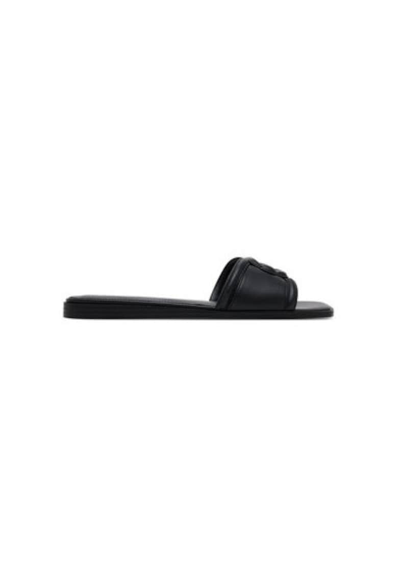 Oferte la Slapi dama - 13966737 -  Piele ecologica - Negru