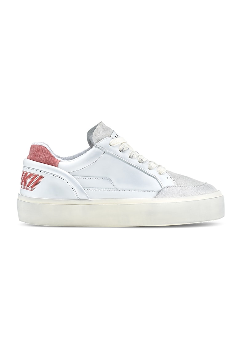 Oferte la Pantofi sport de piele cu logo - Rosu/Alb murdar