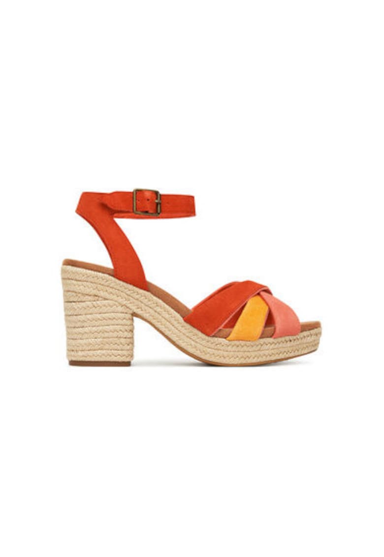 Oferte la Espadrile dama  10021951 - Piele naturala - Rosu