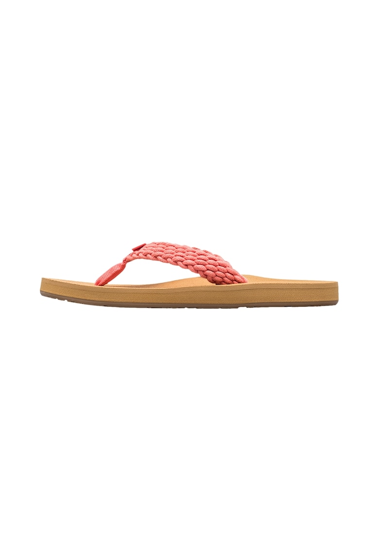 Oferte la Papuci flip-flop cu aspect impletit Porto - Roz somon