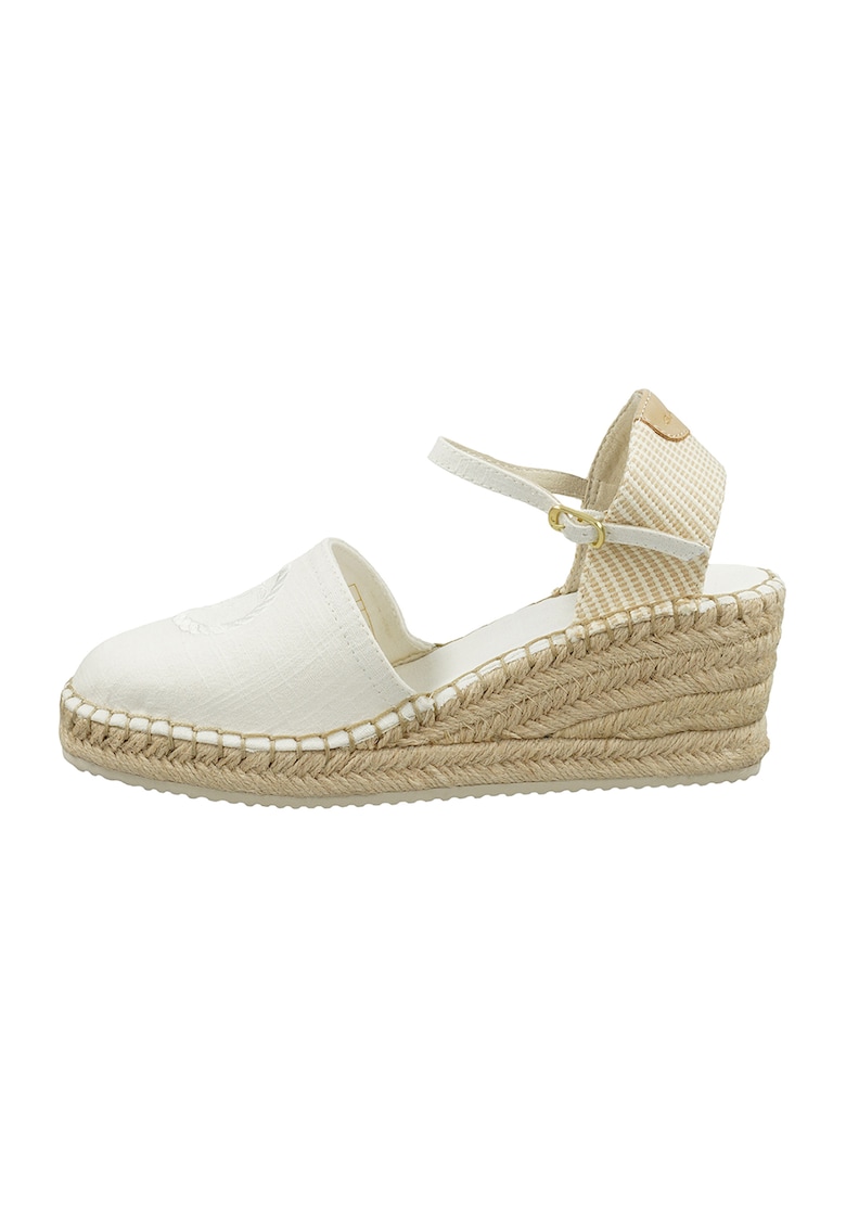 Oferte la Espadrile wedge cu logo brodat Luliza - Alb