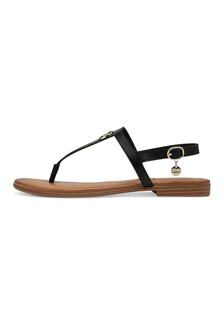 Oferte la Sandale din piele cu catarama - Negru