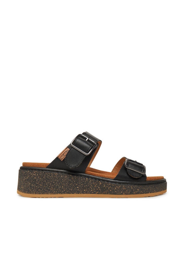 Oferte la Slapi dama - W9D-1505 -  Piele naturala - Negru - Negru