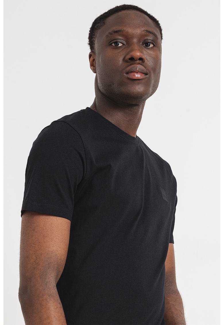Tricou din bumbac cu aplicatie logo Tales - Negru