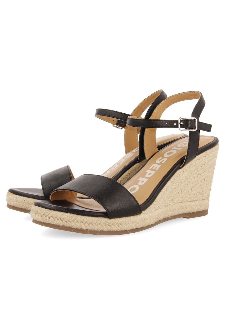 Oferte la Sandale-espadrile de piele - Negru