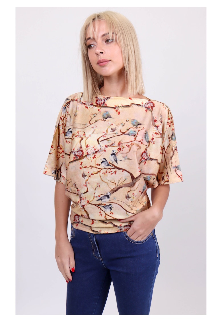 Oferte la Bluza cu maneci batwing si decolteu barcuta