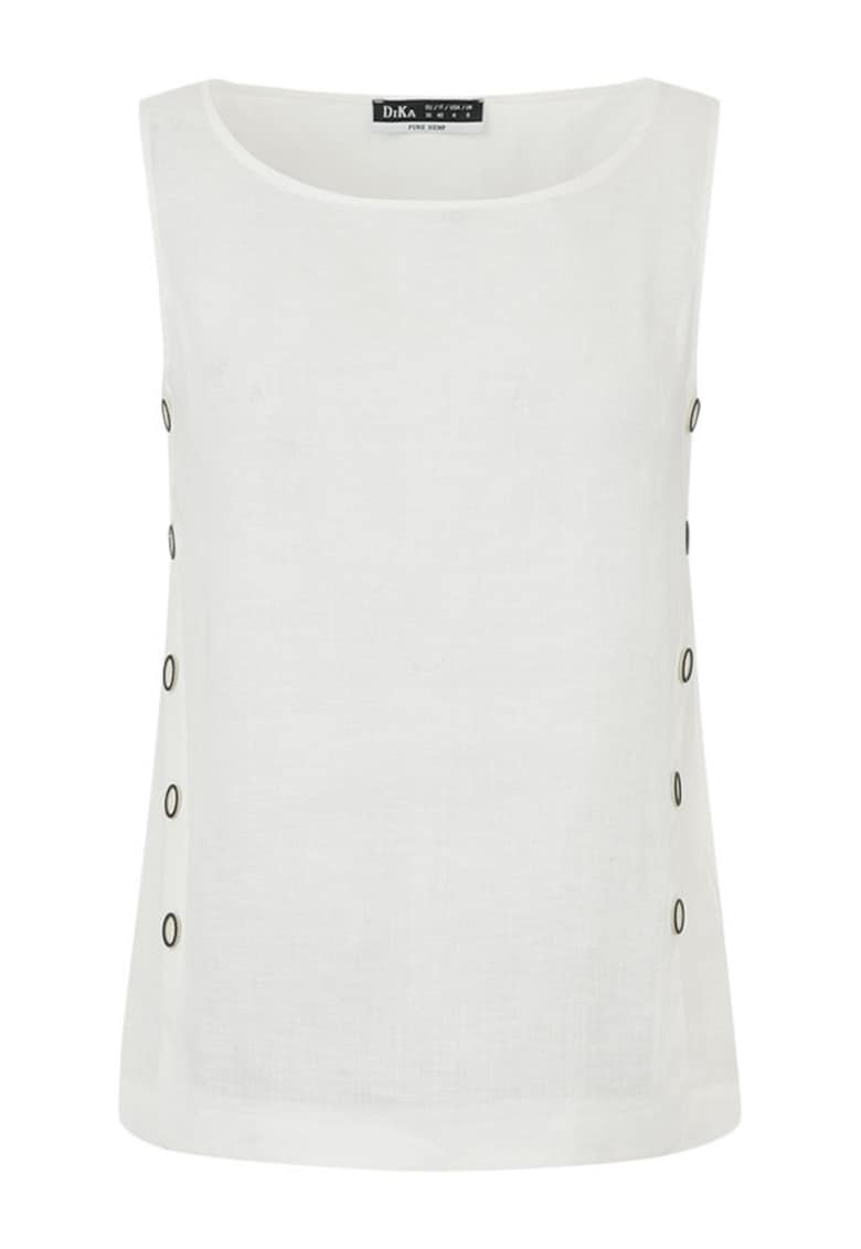 Oferte la Bluza alba fara maneci din canepa