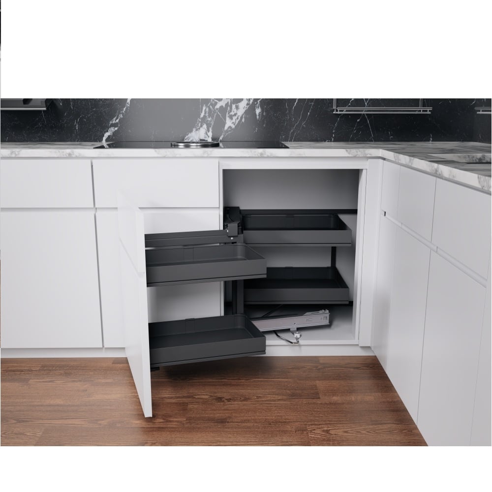 Oferte la Mecanism colt Kesseboehmer Magic Corner, amortizare, deschidere stanga, antracit
