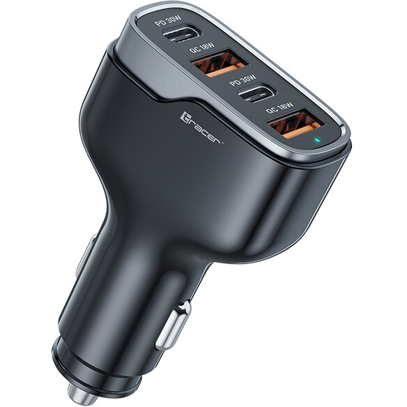 Oferte la Incarcator Auto QuickCharger 60W 2x USB-C PD 30W 2x USB-A QC 18W Negru