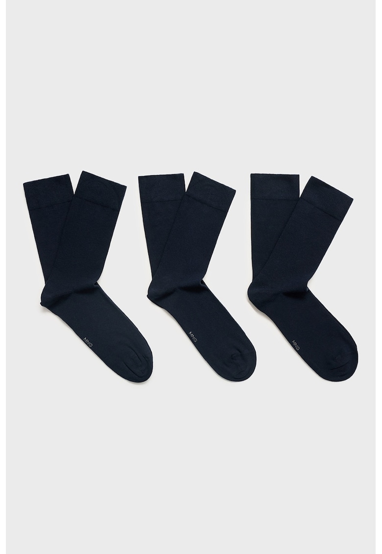 Oferte la Set de sosete uni lungi - 3 perechi - Albastru ultramarin