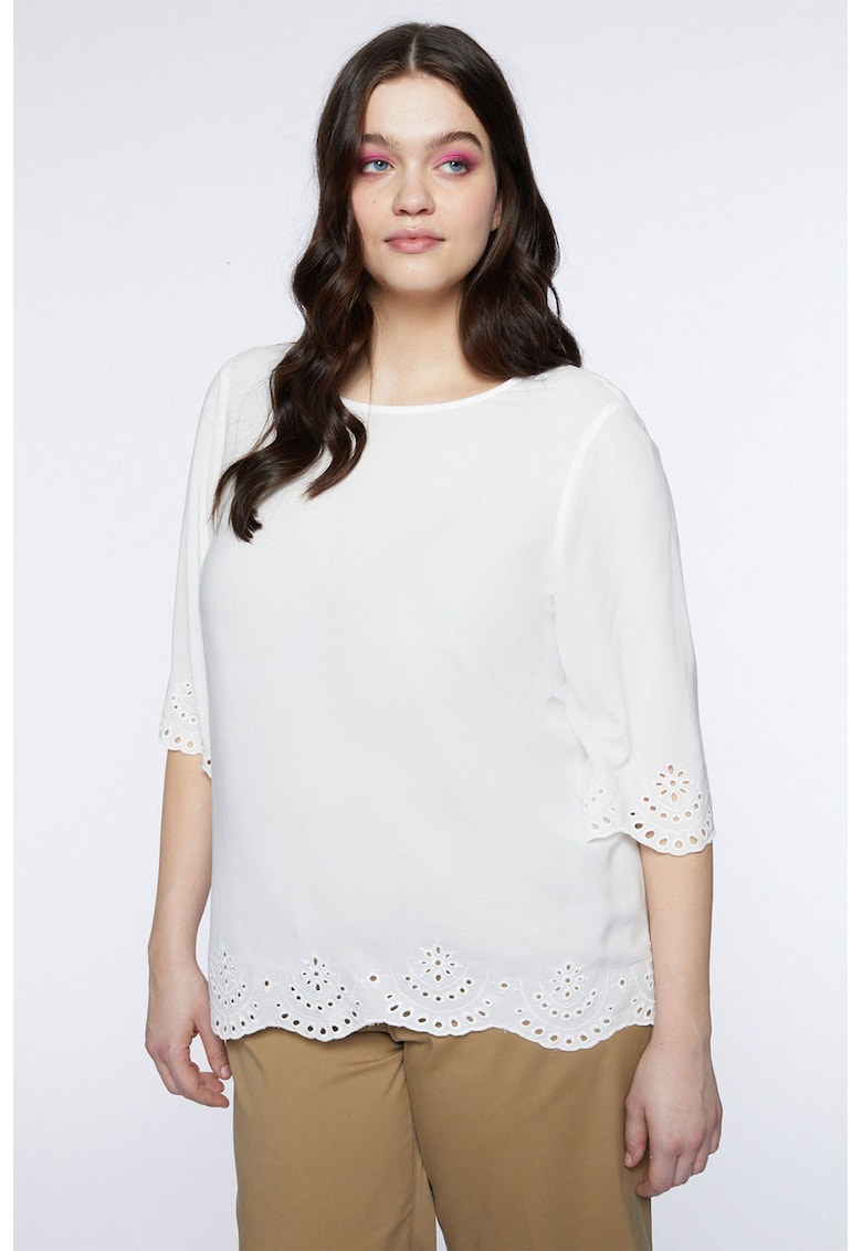 Oferte la Bluza cu maneci 3/4 - Alb/Negru/Roz