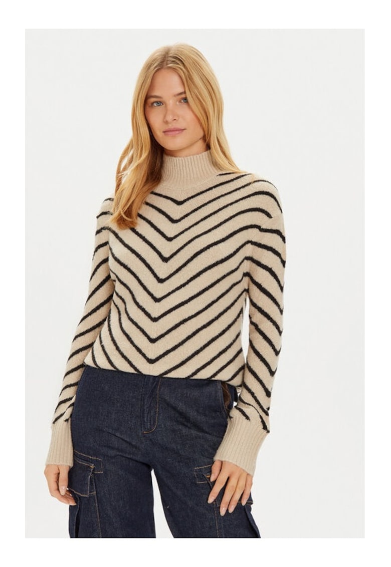 Oferte la Bluza cu gat LK-125CHAZ Bej Regular Fit - Acril