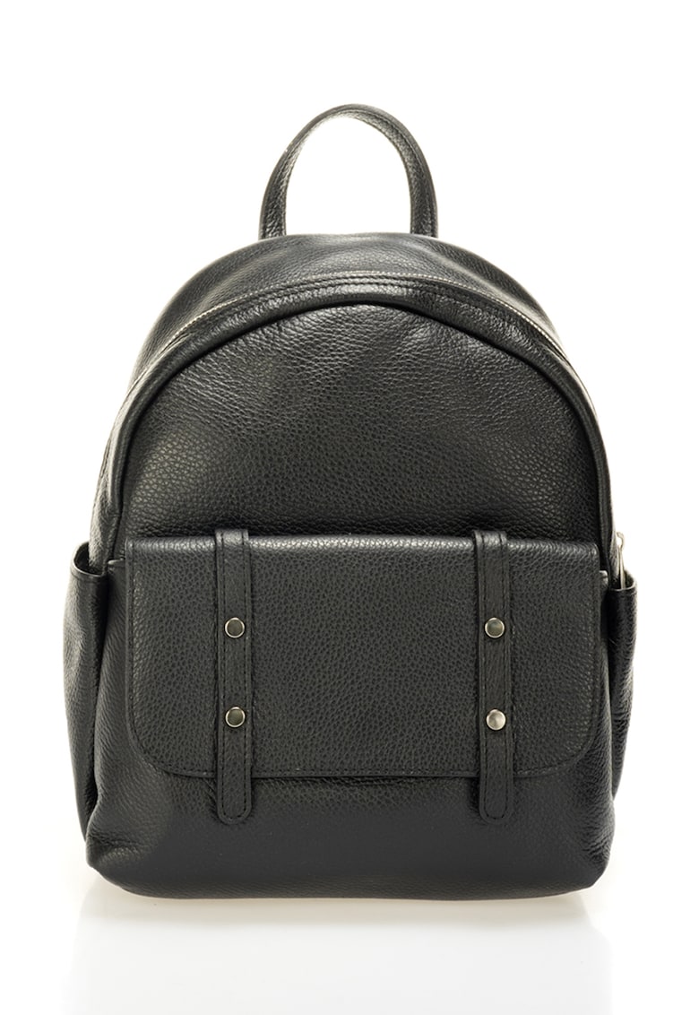 Oferte la Rucsac de piele cu buzunare exterioare - Negru