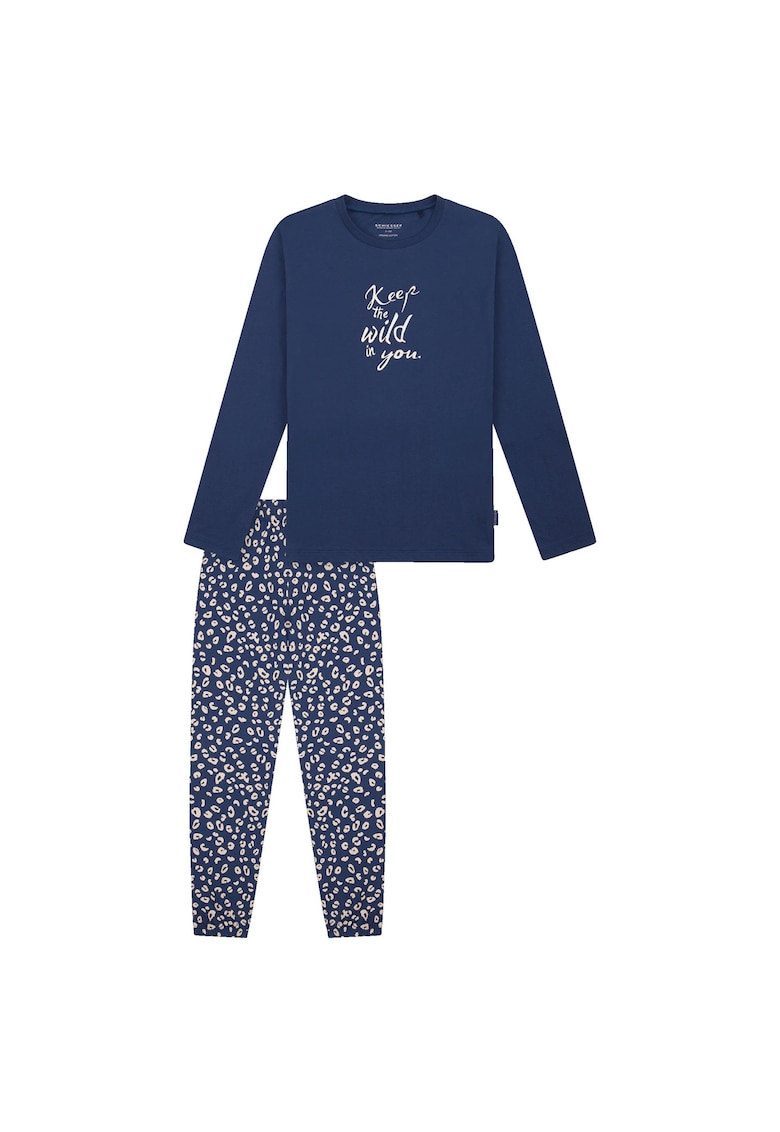 Oferte la Pijama cu pantaloni cu animal print - Albastru