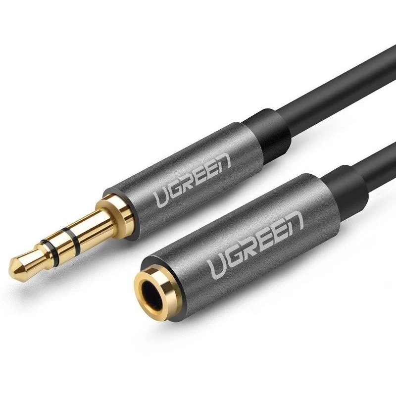 Oferte la Cablu de date , tata mini jack 3.5 mm la mama mini jack 3.5 mm, 1.5m, Negru/Gri