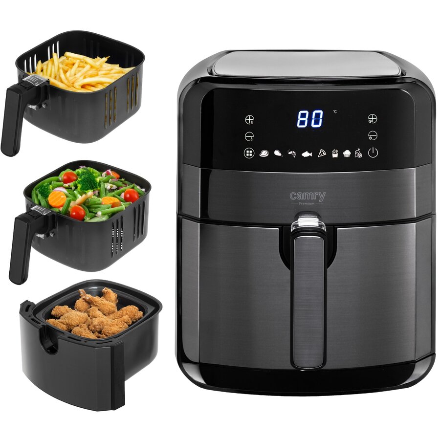 Oferte la Friteuza cu Aer Cald CR 6311b Capacitate 5L 9 Programe Presetate Timer 1700W Negru