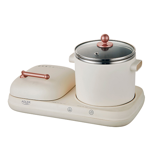 Oferte la Statie mic dejun Adler AD6421, 2 in 1, oala si gratar, 1100W