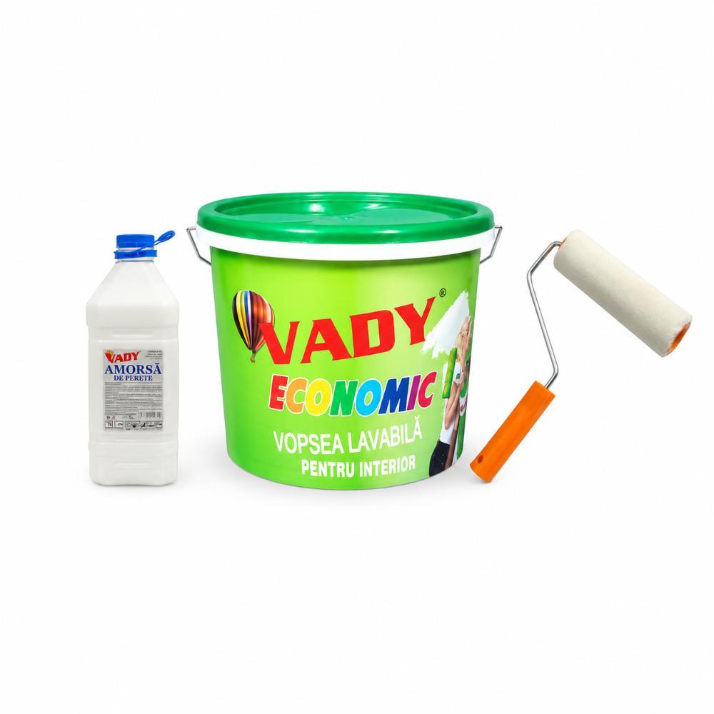 Oferte la Vopsea lavabila interior Vady, alb, 8.5 l + amorsa 1 l + trafalet