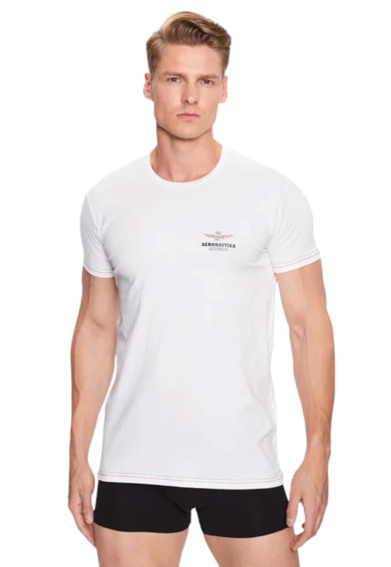 Oferte la Tricou barbati cu aplicatie logo - Aerronautica Militare - Alb
