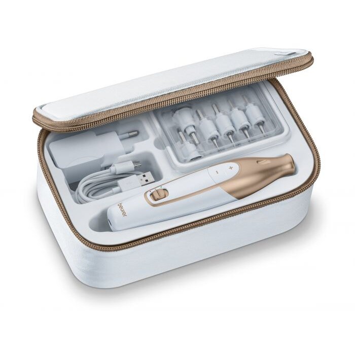 Oferte la Set Manichiura / Pedichiura MP 64 10 Accesorii Incarcare micro-USB Alb