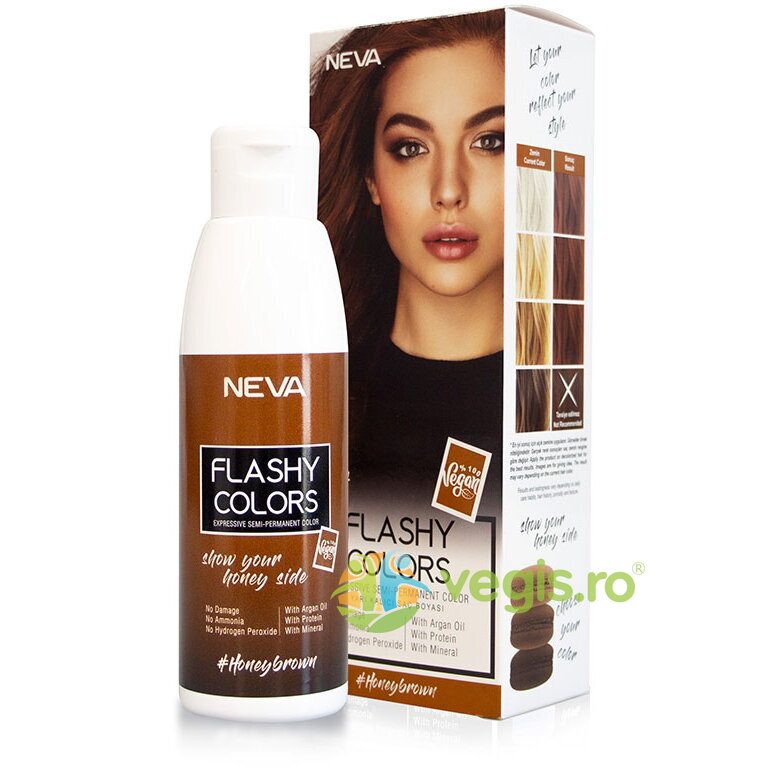 Oferte la Nuantator Semipermanent fara Amoniac Honey Brown (Saten Miere) Flashy Colors 100ml
