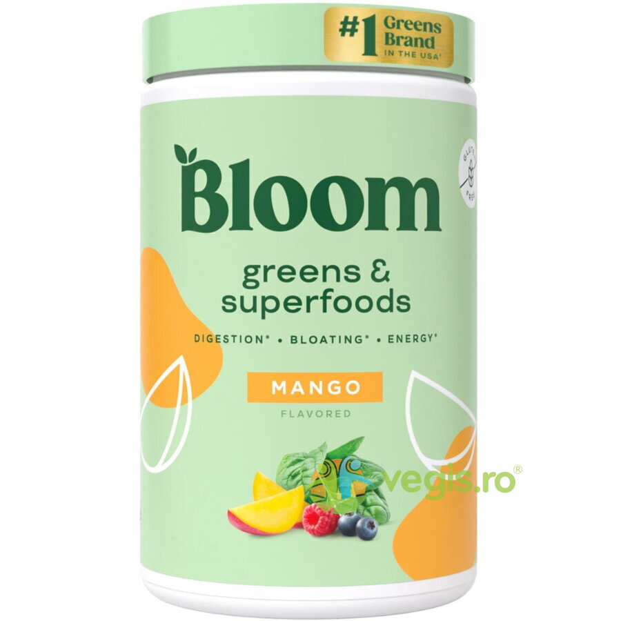 Oferte la Amestec de Super Alimente Verzi cu Aroma de Mango Bloom Greens&Superfoods 141g