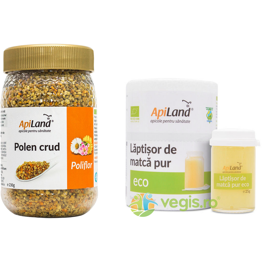 Oferte la Pachet Polen Crud Poliflor 230g + Laptisor de Matca Pur Ecologic/Bio 25g