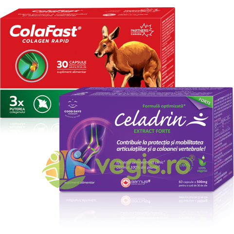 Oferte la Pachet Celadrin Extract Forte 60cps + Colafast Colagen Rapid 30cps Good Days Therapy,