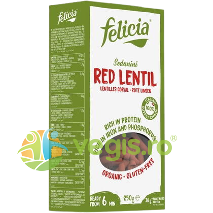 Oferte la Sedanini din Linte Rosie fara Gluten Biori Ecologice/Bio 250g