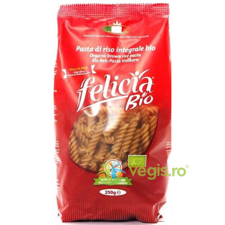 Oferte la Fusilli din Orez Integral fara Gluten Felicia Ecologice/Bio  250g