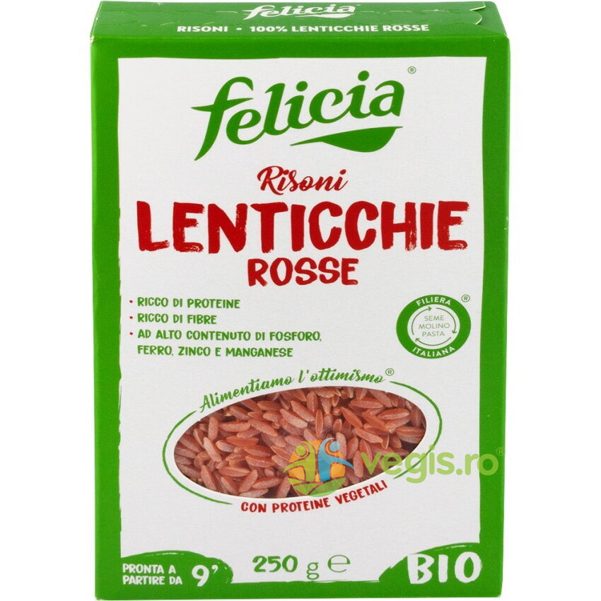 Oferte la Risoni cu Linte Rosie Felicia Ecologica/Bio 250g