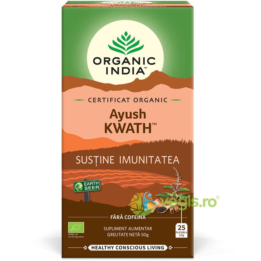 Oferte la Ceai Tulsi (Busuioc Sfant) Ayush Kwath Ecologic/Bio 25dz