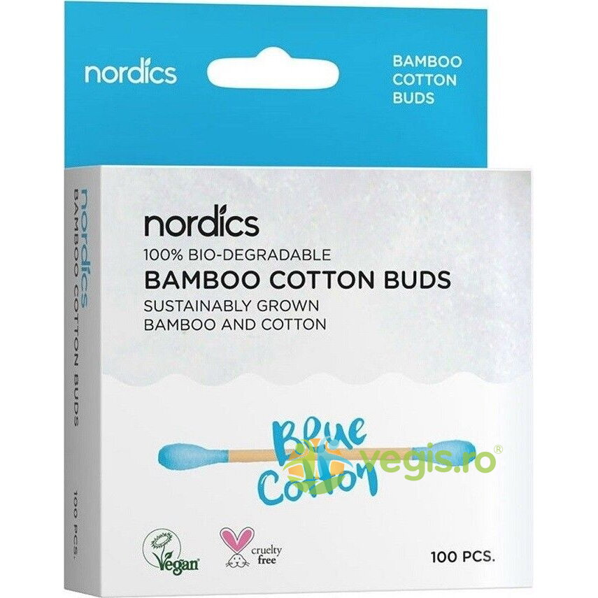 Oferte la Betisoare din Bumbac Albastru si Bambus 100buc