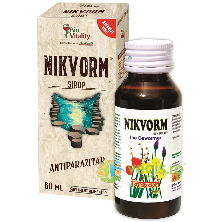 Oferte la Nikvorm Sirop pentru Eliminarea Parazitilor Intestinali 60ml
