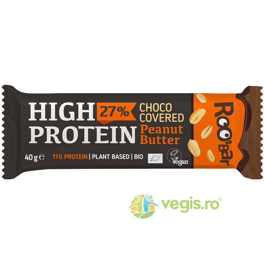 Oferte la Baton Proteic cu Unt de Arahide Invelit in Ciocolata fara Gluten Ecologic/Bio 40g