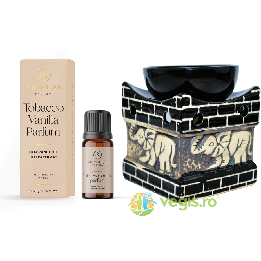 Oferte la Set Ulei Parfumat Tabaco Vanilla 10ml AROMATIQUE + Suport Mare pentru Ulei Aromat Elefant BISPOL