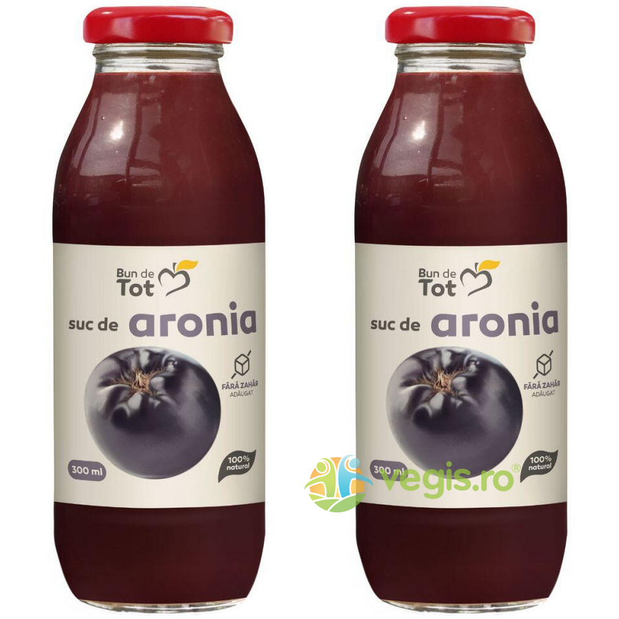 Oferte la Pachet Suc de Aronia fara Zahar Adaugat 300ml+300ml