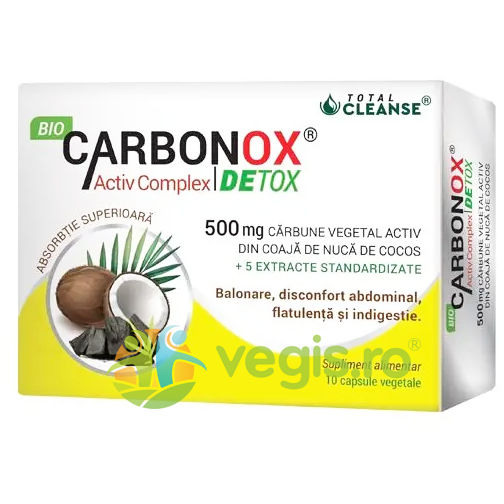 Oferte la BioCarbonox Activ 500mg 30cps