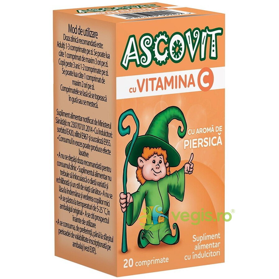Oferte la Ascovit cu Aroma de Piersica 100mg 20cpr