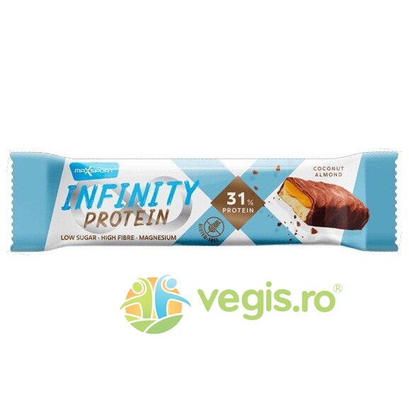 Oferte la Baton Proteic 31% Proteine cu Nuca de Cocos si Migdale fara Gluten Infinity Protein 55g