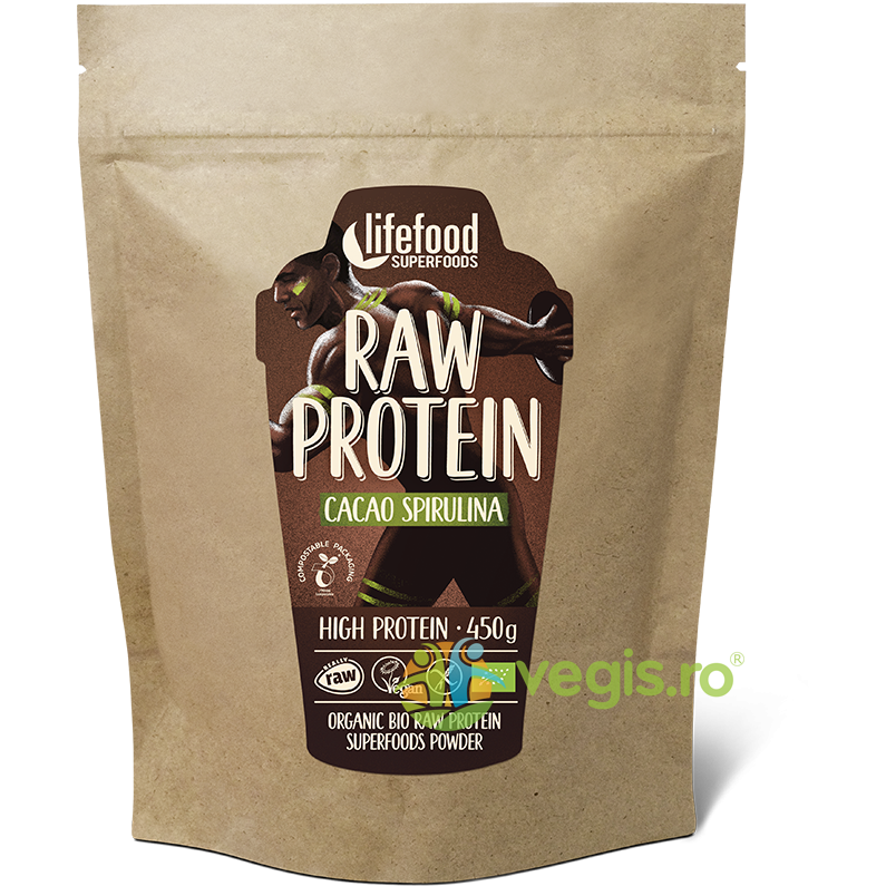 Oferte la Pudra Proteica cu Cacao si Spirulina Superfood Raw Ecologica/Bio 450g