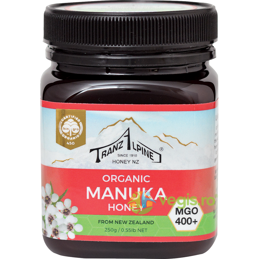 Oferte la Miere de Manuka MGO 400+ TranzAlpine Ecologica/Bio 250g
