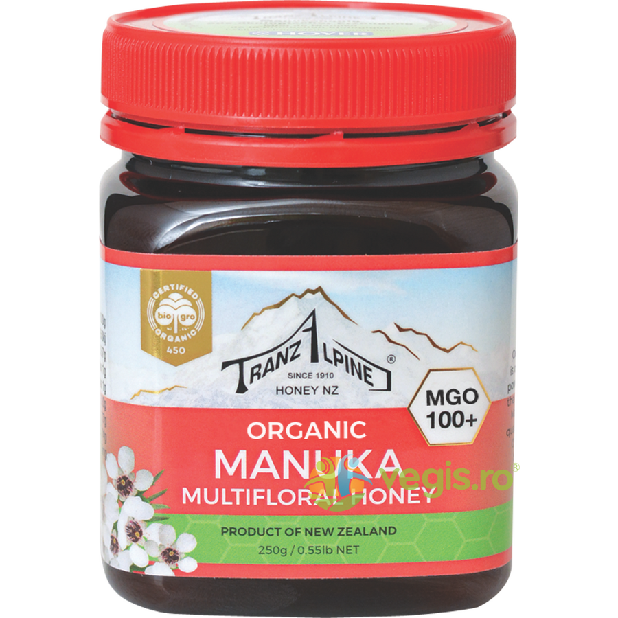 Oferte la Miere de Manuka MGO 100+ TranzAlpine Ecologica/Bio 250g