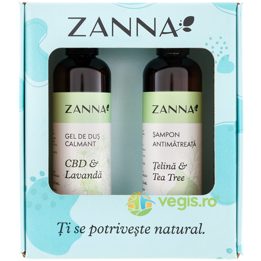 Oferte la Pachet Cadou Sampon Antimatreata cu Extract Telina si Tea Tree 250ml + Gel de Dus Calmant cu CBD si Lavanda 250ml