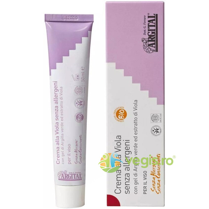 Oferte la Crema pentru Fata Non Alergica cu Gel de Argila Verde si Extract de Violete Ecologica/Bio 50ml