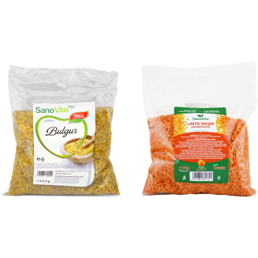 Oferte la Pachet Bulgur 500g + Linte Rosie Decorticata 500g