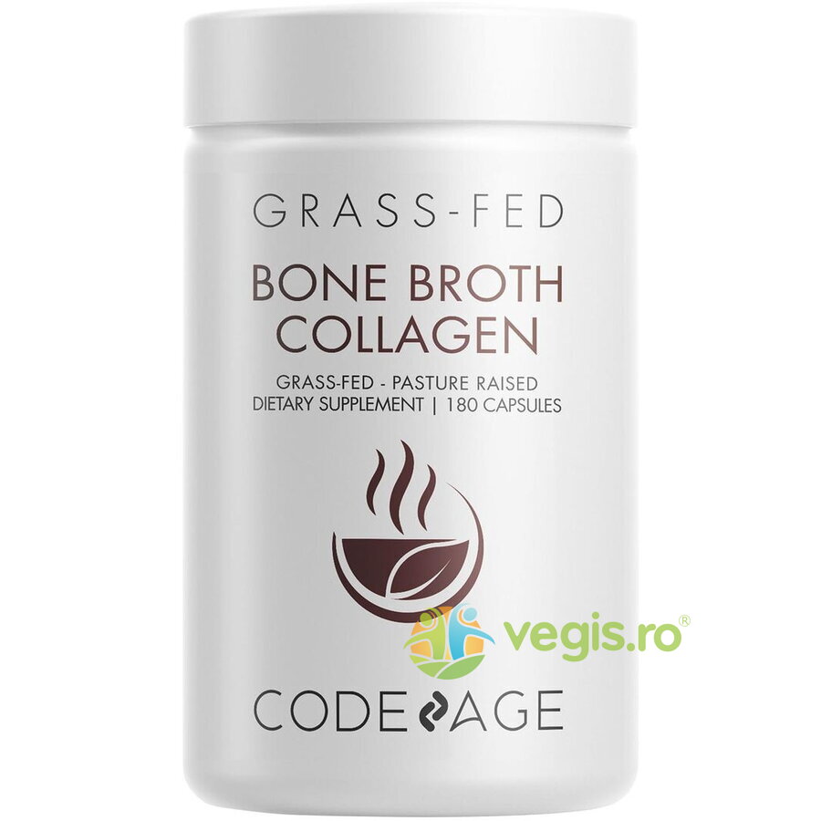 Oferte la Peptide din Colagen de Tipul I, II & III din Fiertura de Oase cu Turmeric si Ashwagandha 180cps