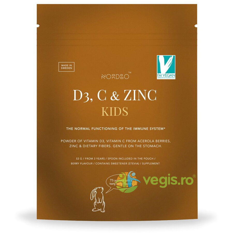 Oferte la Vitamina D3, Vitamina C si Zinc pentru Copii 53g